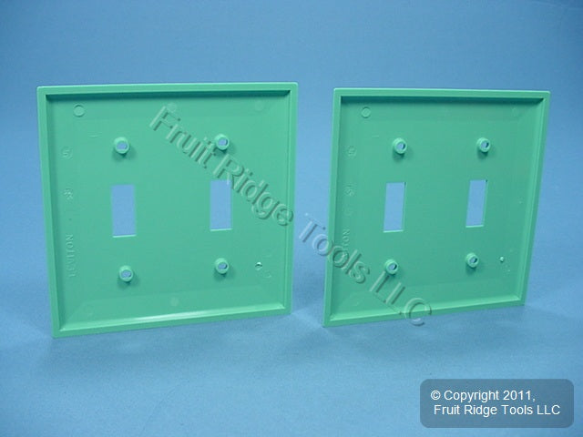 Leviton 80709-GN Green 2-Gang Toggle Switch Unbreakable Nylon Wallplates 2pcs