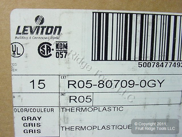 Leviton 80709-GY Gray 2-Gang Toggle Switch Unbreakable Nylon Wallplates 15pcs