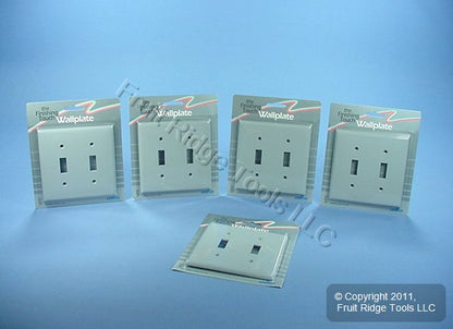 Leviton 80709-GY Gray 2-Gang Toggle Switch Nylon Wallplate Standard Cover 4-Pack