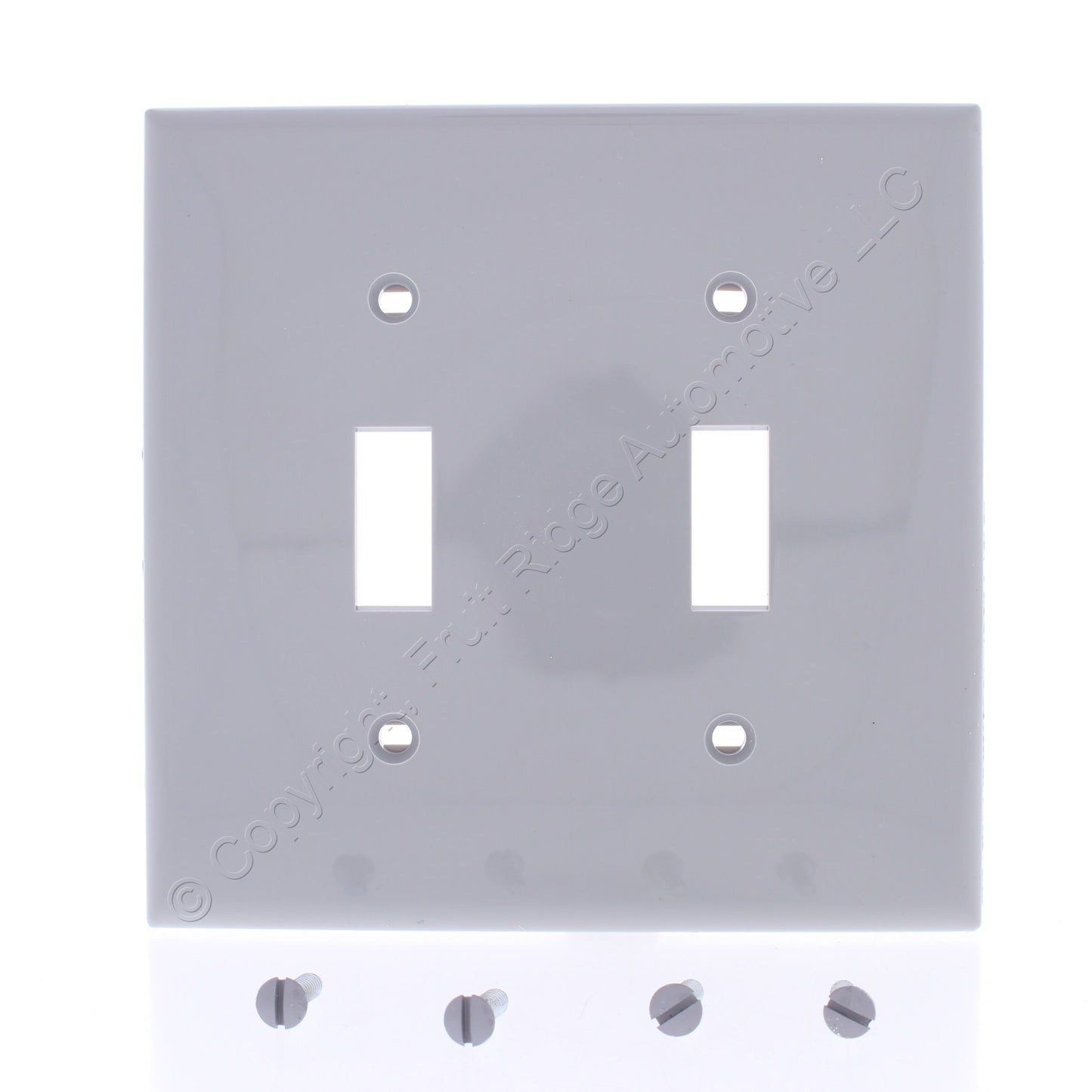 Leviton 80709-GY Gray 2-Gang Toggle Unbreakable Nylon Standard Wallplate Cover