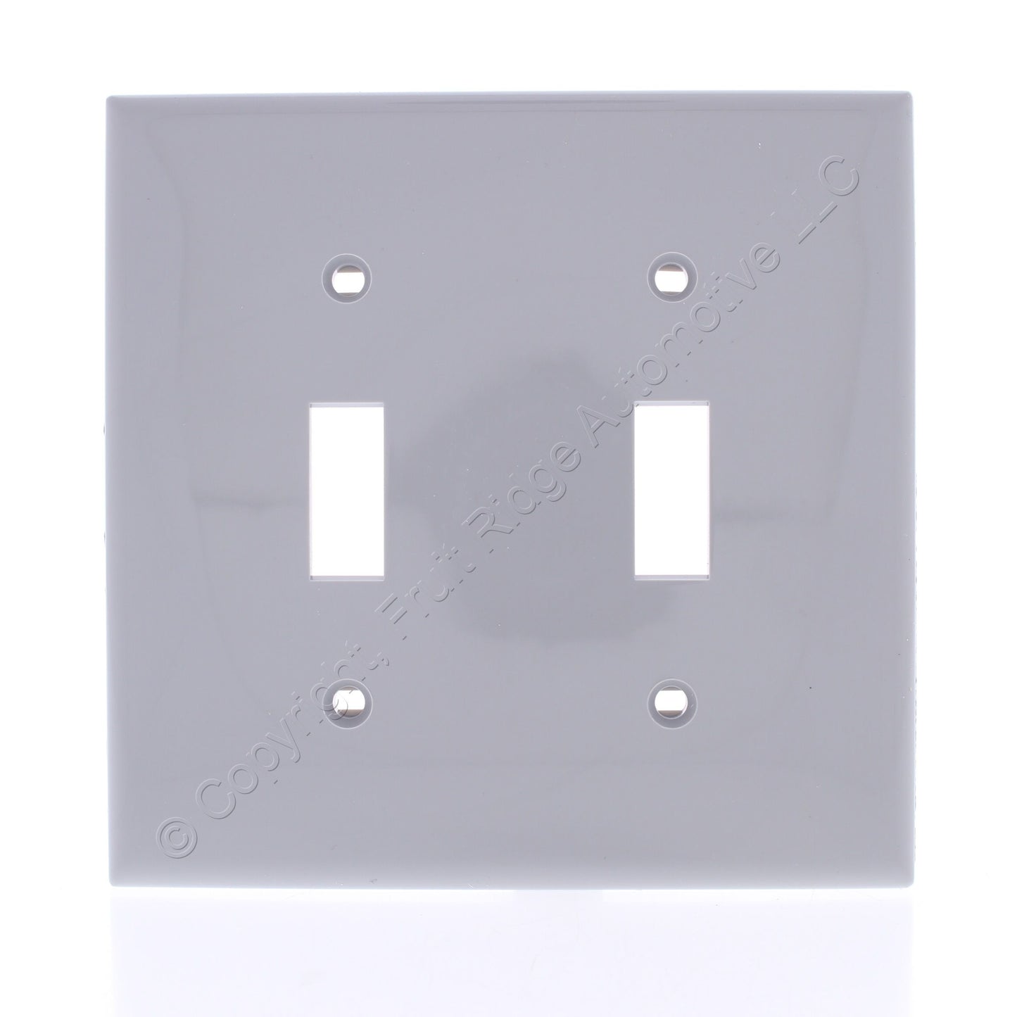 Leviton 80709-GY Gray 2-Gang Toggle Unbreakable Nylon Standard Wallplate Cover