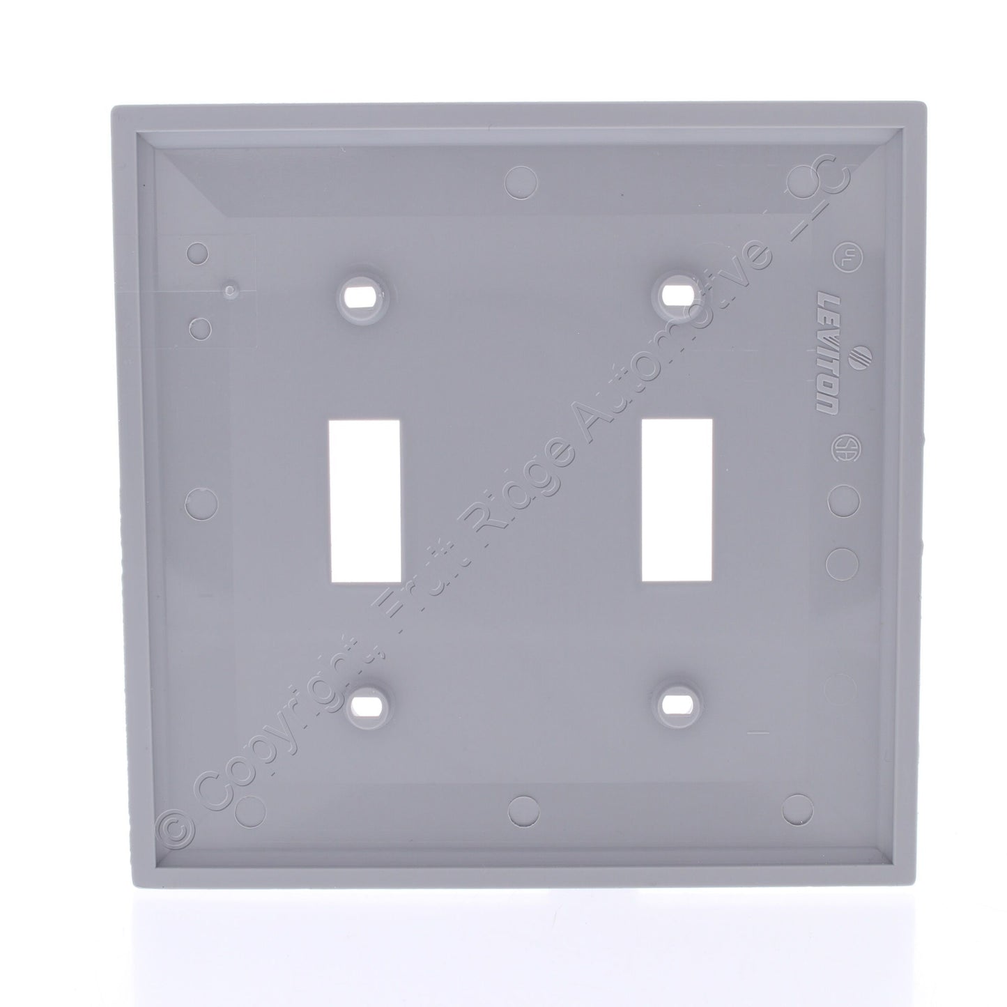 Leviton 80709-GY Gray 2-Gang Toggle Unbreakable Nylon Standard Wallplate Cover