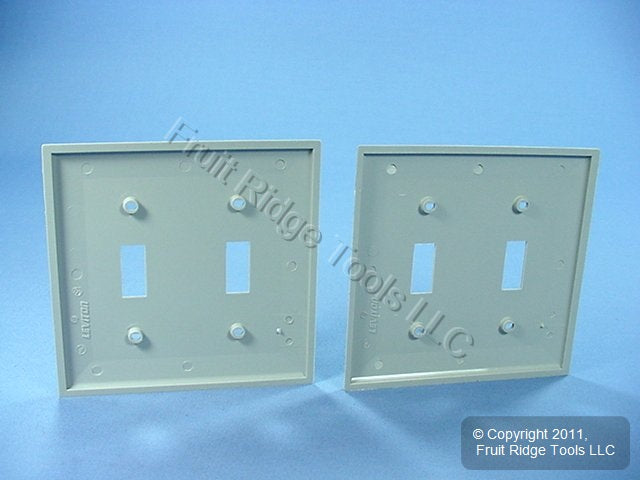 Leviton 80709-GY Gray 2-Gang Toggle Unbreakable Standard Wallplate Cover 2pcs