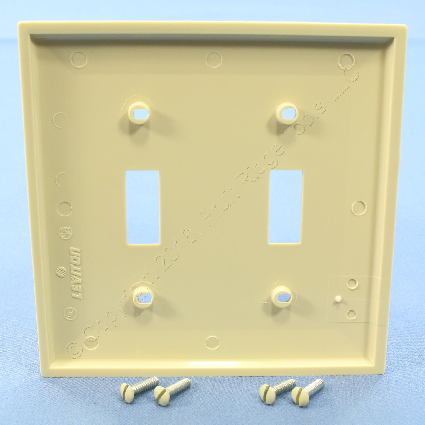 Leviton 80709-I Ivory 2-Gang Toggle Unbreakable Nylon Standard Wallplate Cover