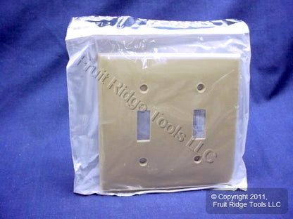 Leviton 80709-I Ivory 2-Gang Toggle Switch Unbreakable Nylon Wallplates 25pcs