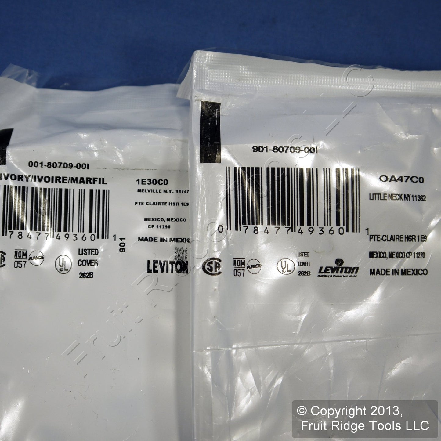 Leviton 80709-I Ivory 2-Gang Toggle Unbreakable Standard Wallplate Cover 2pcs