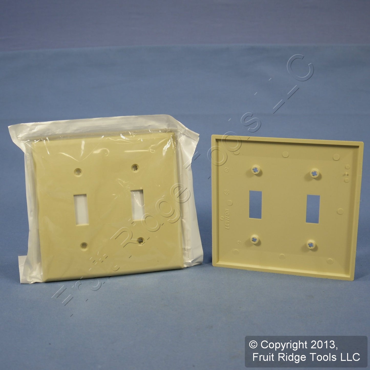 Leviton 80709-I Ivory 2-Gang Toggle Unbreakable Standard Wallplate Cover 2pcs