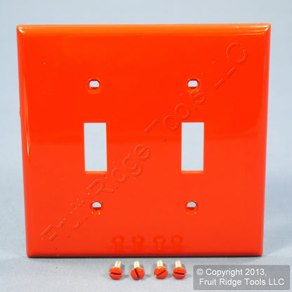 Leviton Red Unbreakable 2-Gang Toggle Switch Nylon Wallplate Cover 80709-R