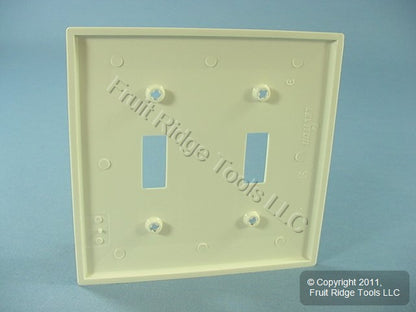 Leviton 80709-T Light Almond 2-Gang Toggle Switch Unbreakable Nylon Wallplate
