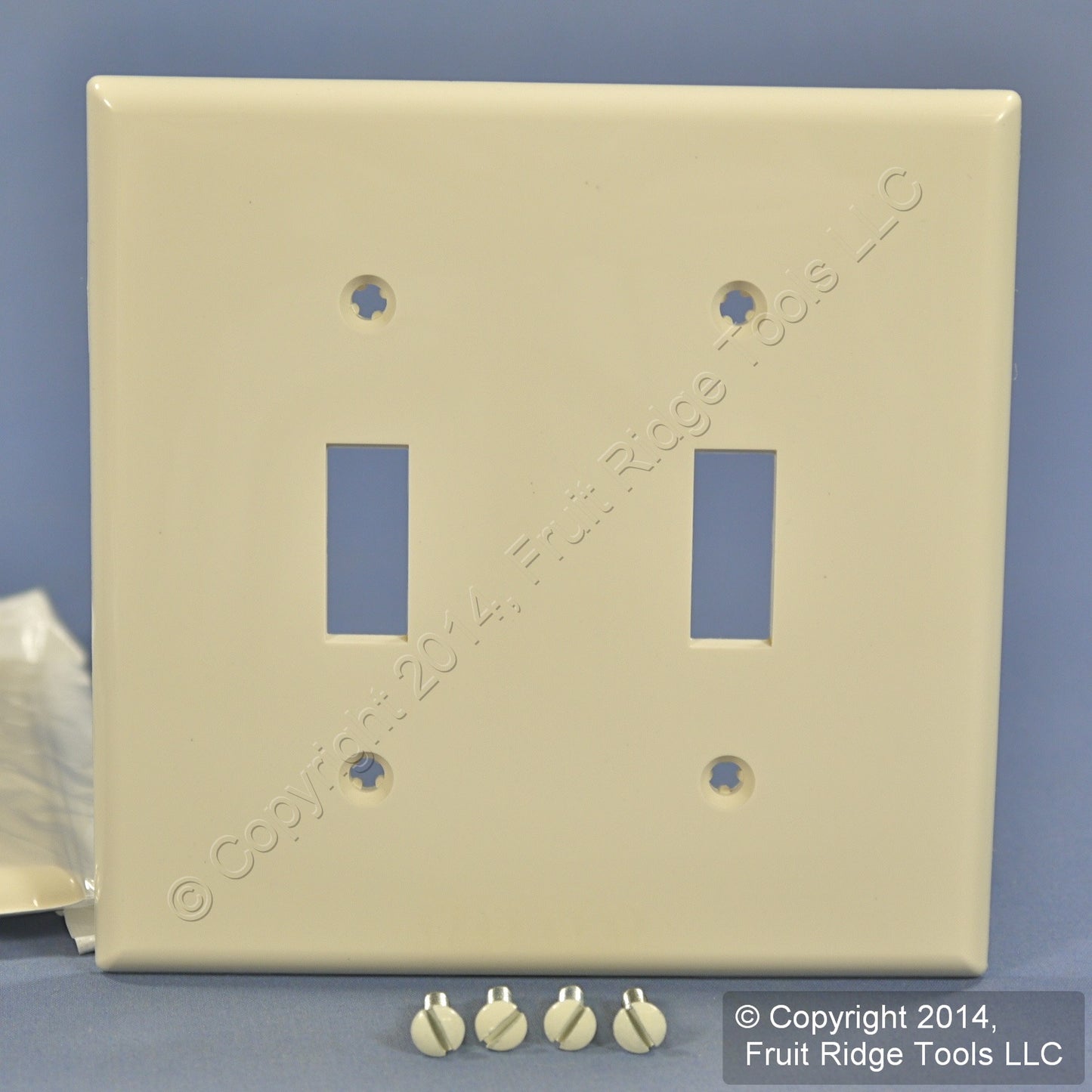Leviton 80709-T Light Almond 2-Gang Toggle Switch Unbreakable Wallplates 2pcs