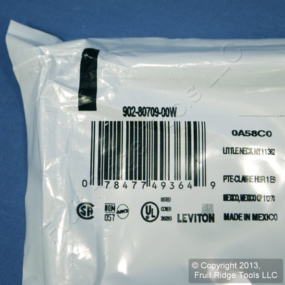 Leviton 80709-W White 2-Gang Toggle Switch Unbreakable Nylon Wallplates 15pcs