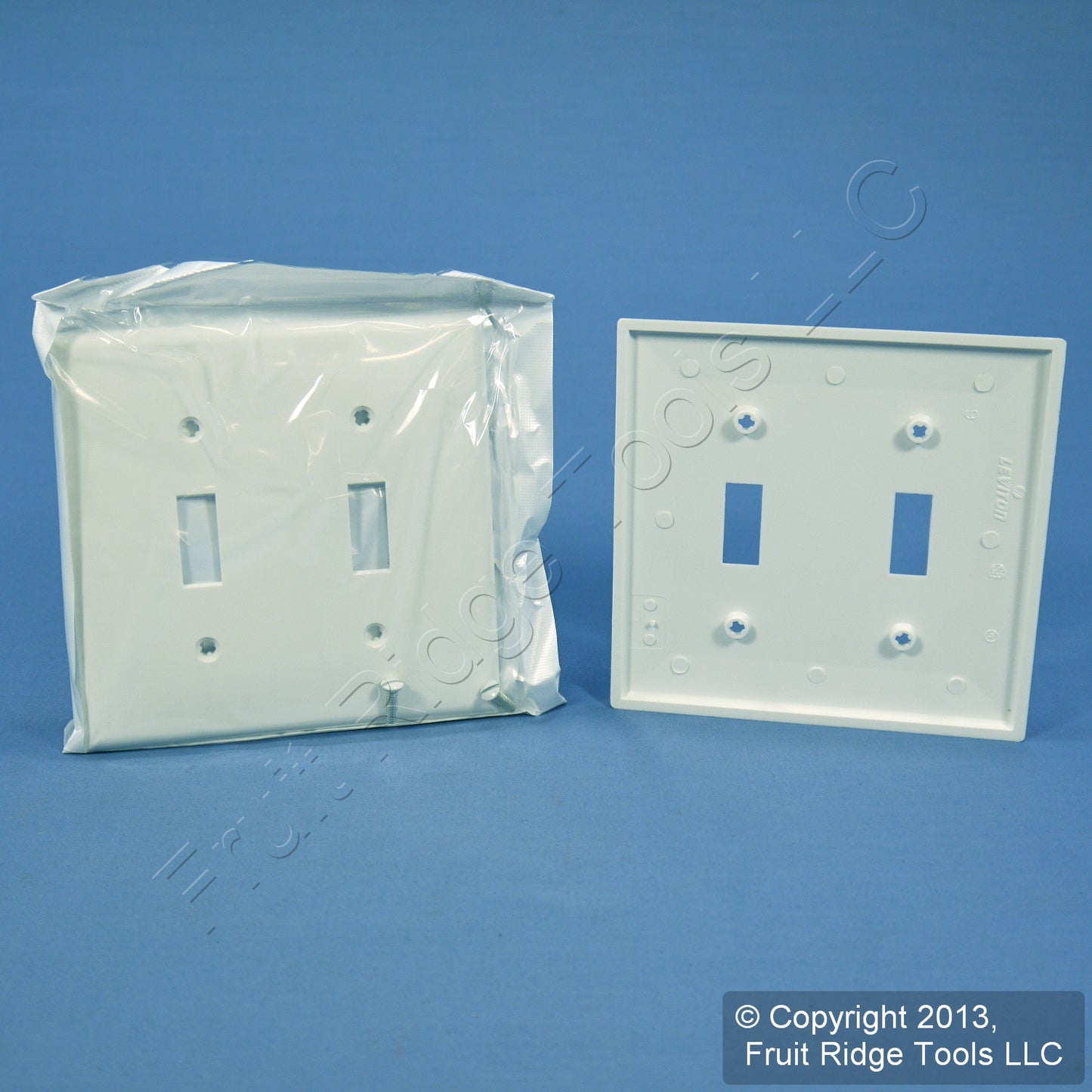 Leviton 80709-W White 2-Gang Toggle Switch Unbreakable Nylon Wallplates 15pcs