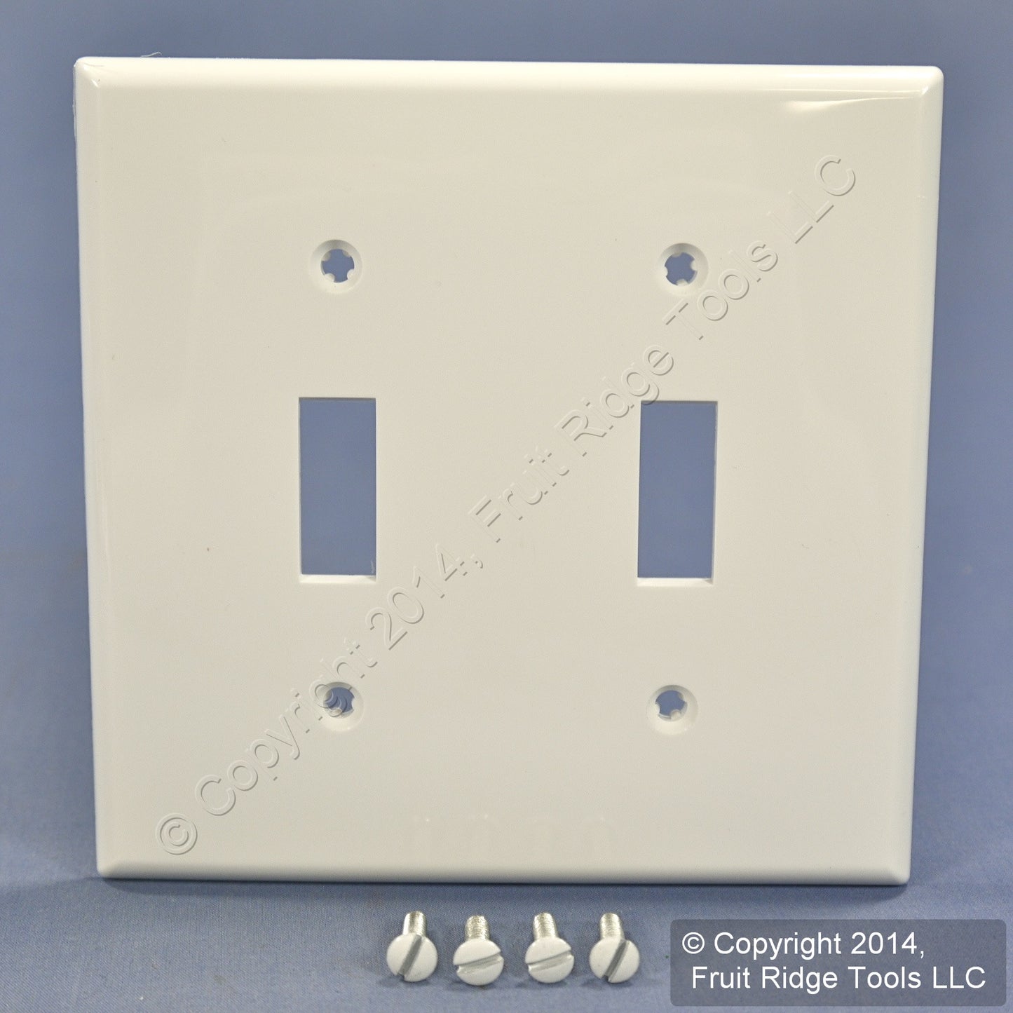 Leviton 80709-W White 2-Gang Toggle Unbreakable Nylon Standard Wallplate Cover