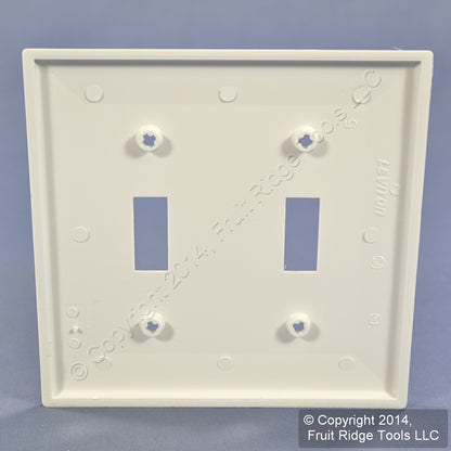 Leviton 80709-W White 2-Gang Toggle Unbreakable Nylon Standard Wallplate Cover