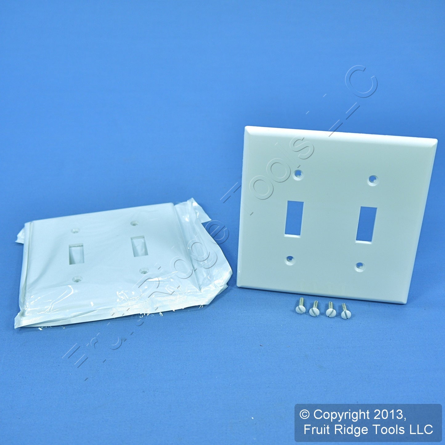Leviton 80709-W White 2-Gang Toggle Unbreakable Standard Wallplate Cover 2pcs