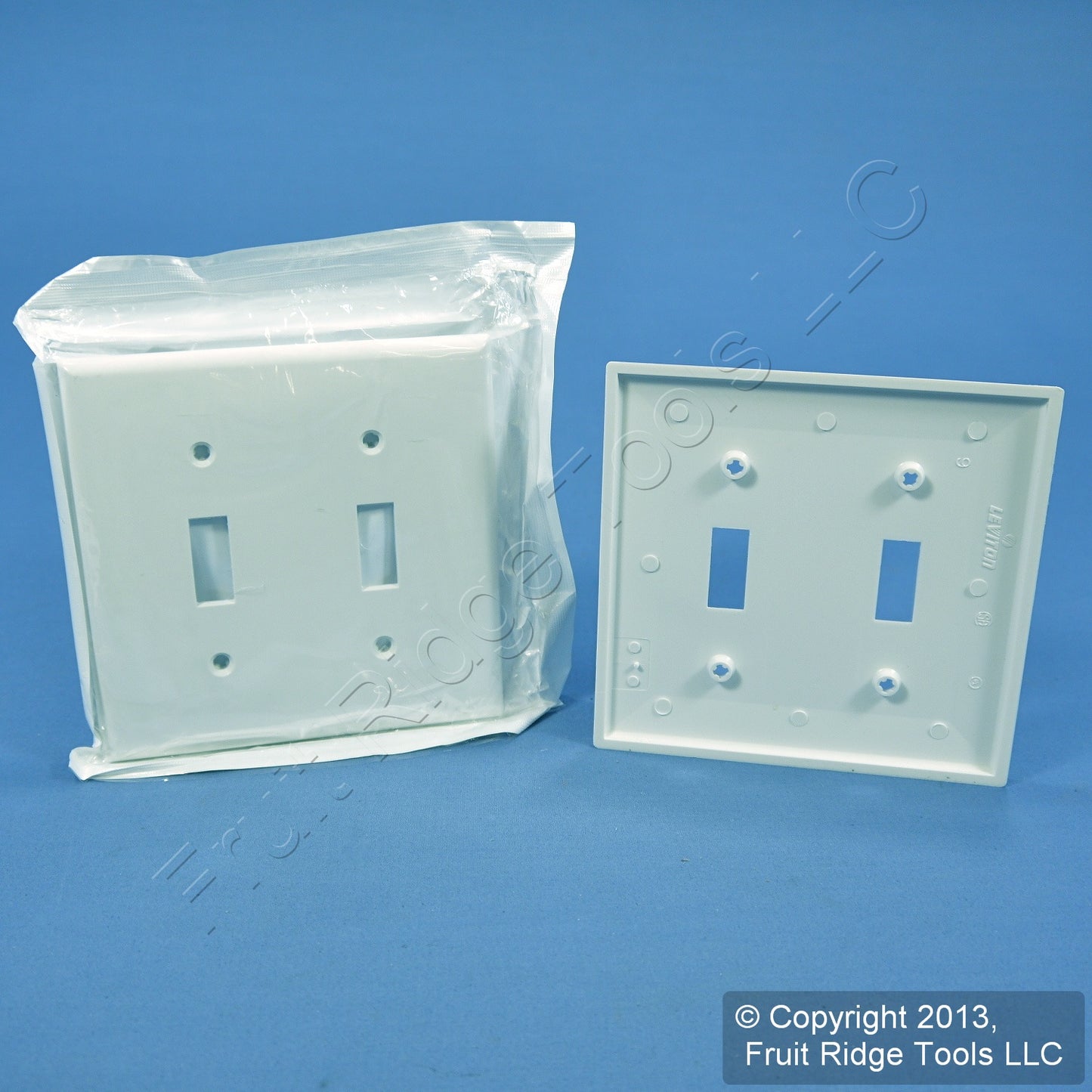 Leviton 80709-W White 2-Gang Toggle Unbreakable Standard Wallplate Cover 2pcs