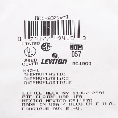 Leviton 80718-I Ivory 1-Gang Unbreakable Phone Cable Nylon Wallplate Cover Strap