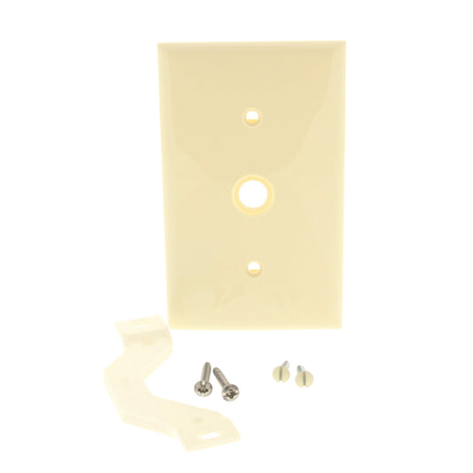 Leviton 80718-I Ivory 1-Gang Unbreakable Phone Cable Nylon Wallplate Cover Strap