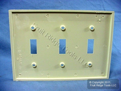 Leviton 80711-A Almond 3-Gang Toggle Unbreakable Nylon Standard Wallplate Cover