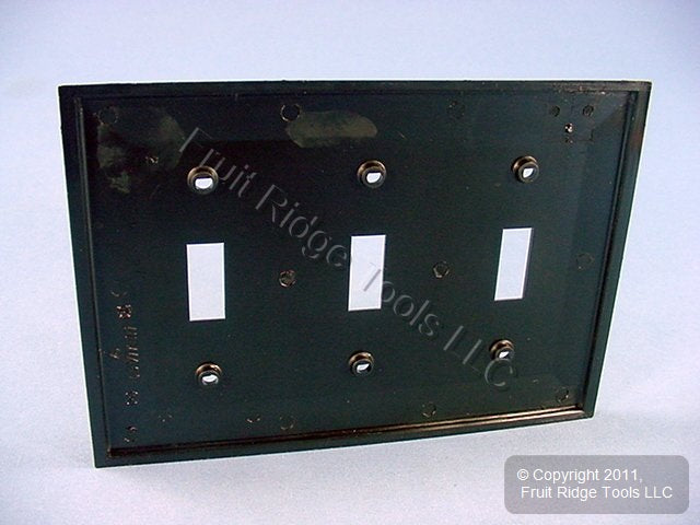 Leviton 80711-E Black 3-Gang Toggle Unbreakable Nylon Standard Wallplate Cover