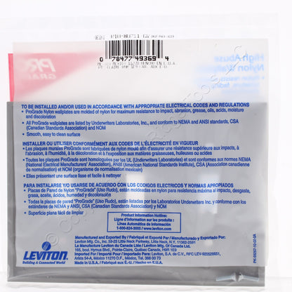 Leviton 80711-GY Gray 3-Gang Toggle Unbreakable Nylon Standard Wallplate Cover