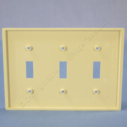 Leviton 80711-I Ivory 3-Gang Toggle Switch Unbreakable Nylon Wallplates 10pcs