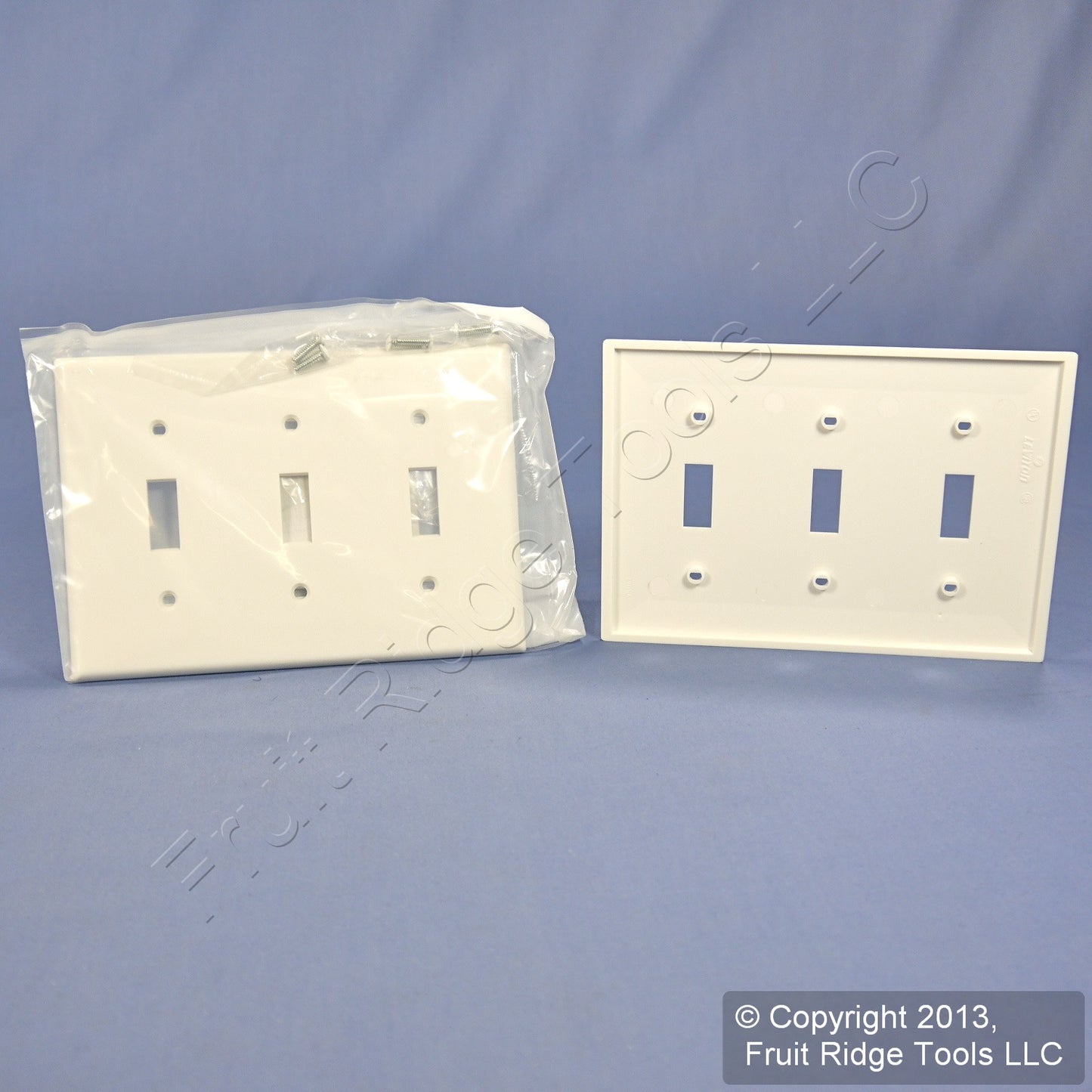 Leviton 80711-W White 3-Gang Toggle Switch Unbreakable Nylon Wallplates 10pcs
