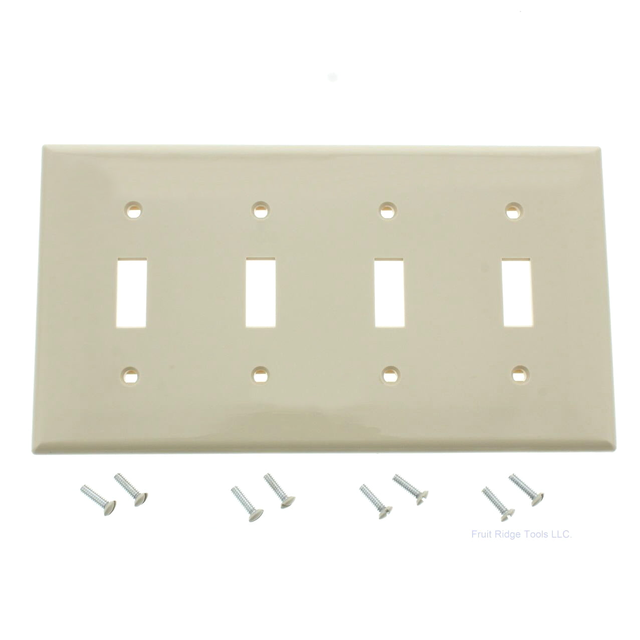Leviton 80712-I Ivory 4-Gang Toggle Switch Unbreakable Nylon Wallplates 10pcs