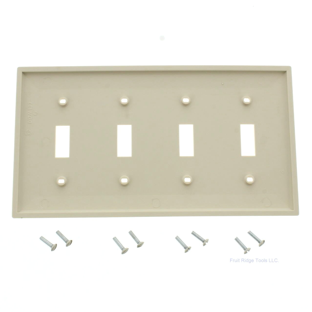 Leviton 80712-I Ivory 4-Gang Toggle Switch Unbreakable Nylon Wallplates 10pcs