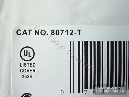 Leviton 80712-T Light Almond 4-Gang Toggle Switch Unbreakable Nylon Wallplate
