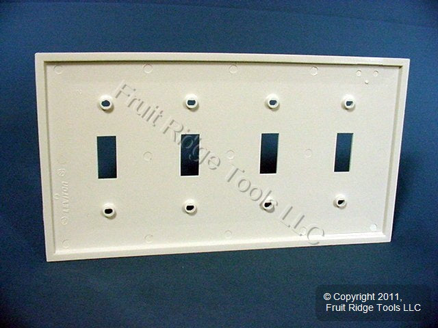 Leviton 80712-W White 4-Gang Toggle Unbreakable Nylon Standard Wallplate Cover