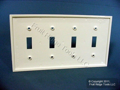 Leviton 80712-W White 4-Gang Toggle Unbreakable Nylon Standard Wallplate Cover