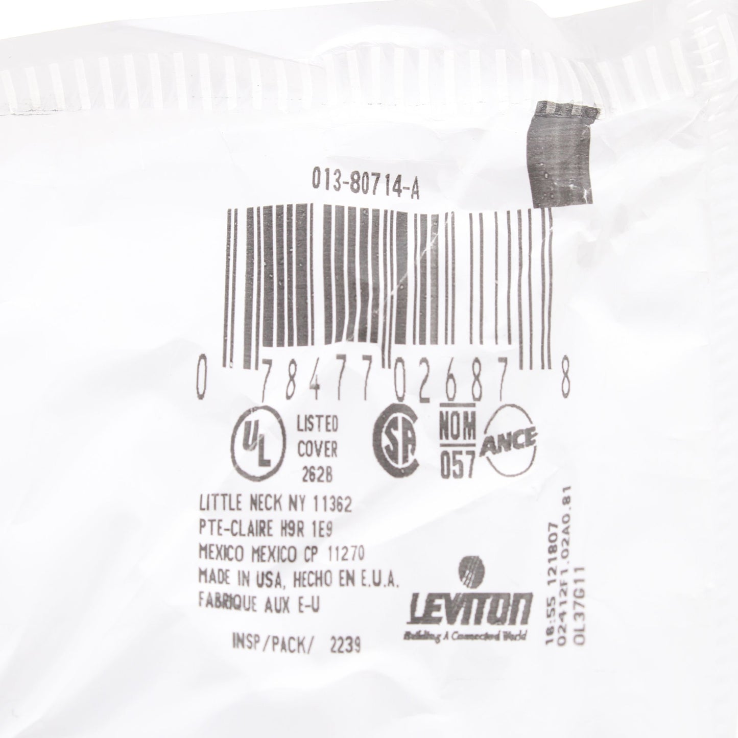 Leviton 80714-A Almond 1-Gang Blank Unbreakable Nylon Wallplate Cover Box Mount