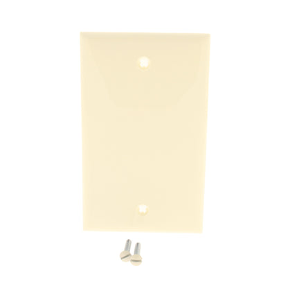 Leviton 80714-A Almond 1-Gang Blank Unbreakable Nylon Wallplate Cover Box Mount