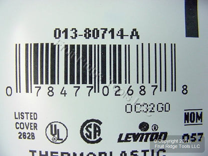 Leviton 80714-A Almond 1-Gang Blank Cover Box Mount Nylon Wallplate Covers 3pcs