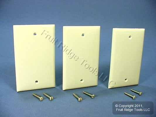 Leviton 80714-A Almond 1-Gang Blank Cover Box Mount Nylon Wallplate Covers 3pcs