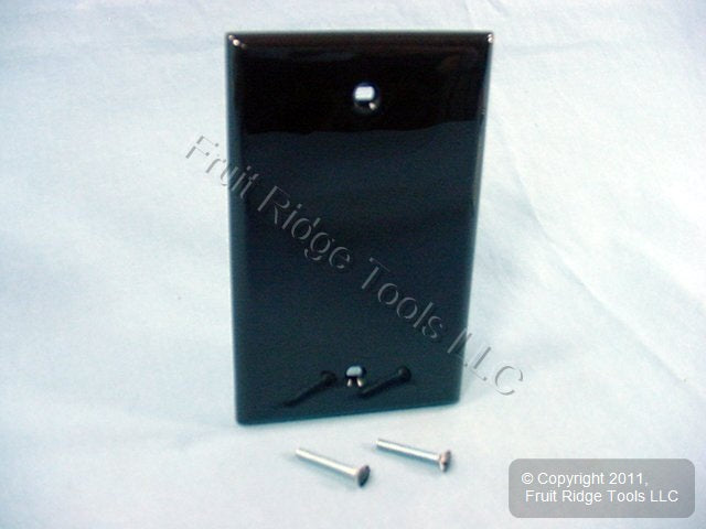 Leviton 80714 Brown 1-Gang Blank Unbreakable Nylon Wallplate Cover Box Mount
