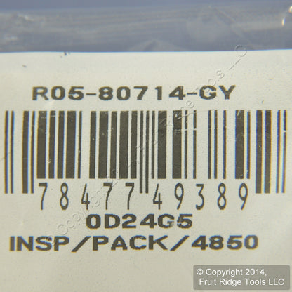 Leviton 80714-GY Gray 1-Gang Blank Unbreakable Nylon Wallplate Cover Box Mount