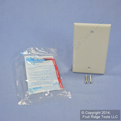 Leviton 80714-GY Gray 1-Gang Blank Unbreakable Nylon Wallplate Cover Box Mount
