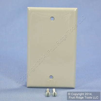 Leviton 80714-GY Gray 1-Gang Blank Unbreakable Nylon Wallplate Cover Box Mount