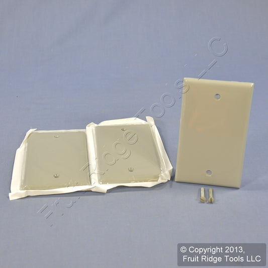 Leviton 80714-GY Gray 1-Gang Blank Nylon Wallplate Box Mount Grey Covers 3-Pack