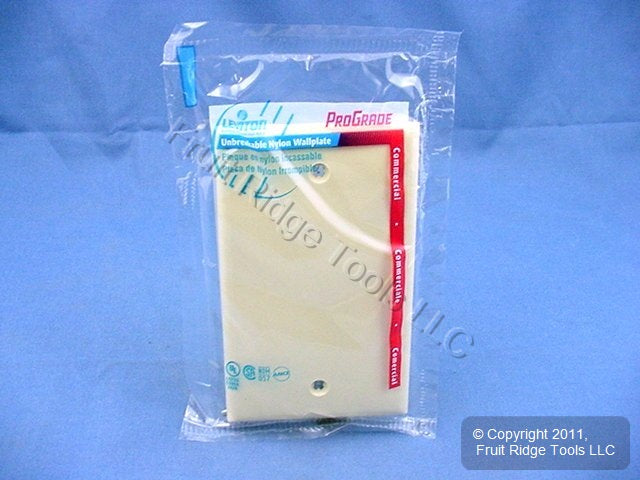 Leviton 80714-I Ivory 1-Gang Blank Unbreakable Wallplate Cover Box Mount 20pcs