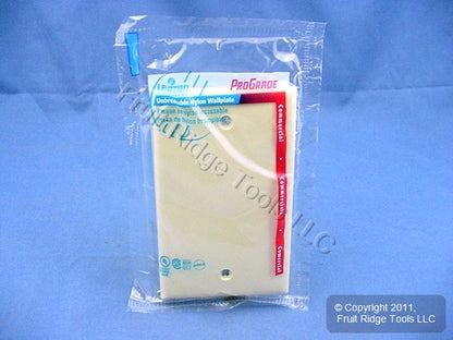 Leviton 80714-I Ivory 1-Gang Blank Unbreakable Wallplate Cover Box Mount 20pcs