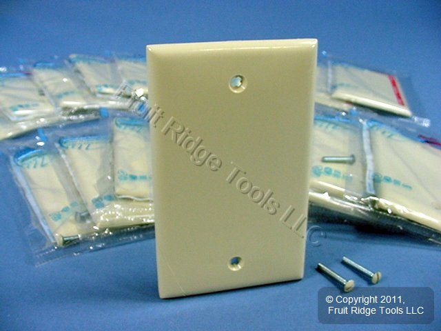 Leviton 80714-I Ivory 1-Gang Blank Unbreakable Wallplate Cover Box Mount 20pcs