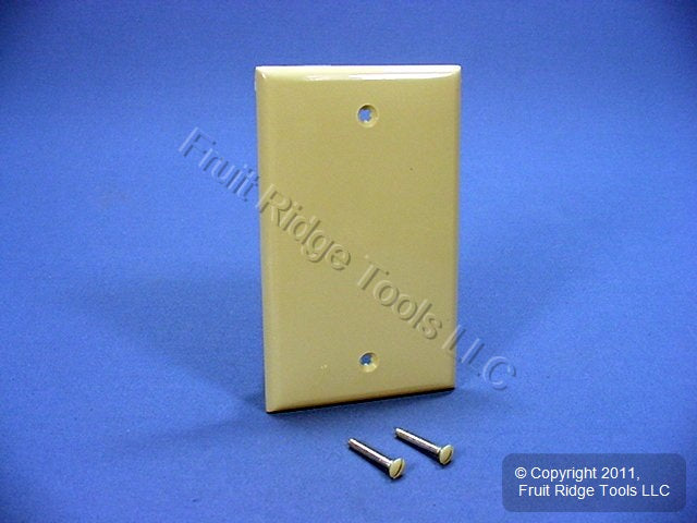 Leviton 80714-I Ivory 1-Gang Blank Unbreakable Nylon Wallplate Cover Box Mount