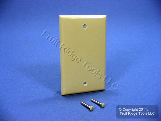 Leviton 80714-I Ivory 1-Gang Blank Unbreakable Nylon Wallplate Cover Box Mount