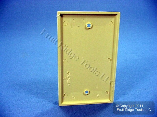 Leviton 80714-I Ivory 1-Gang Blank Unbreakable Nylon Wallplate Cover Box Mount
