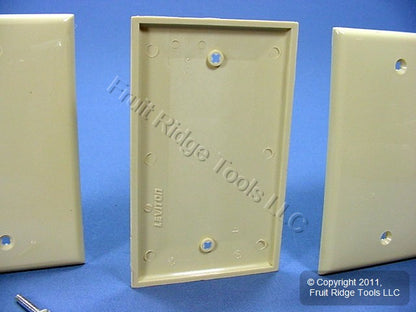 Leviton 80714-I Ivory 1-Gang Blank Unbreakable Wallplate Cover Box Mount 3pcs