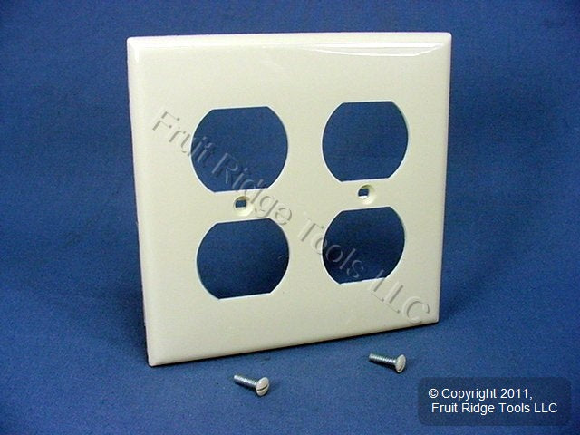 Leviton 80716-A Almond 2-Gang Duplex Unbreakable Nylon Standard Wallplate Cover