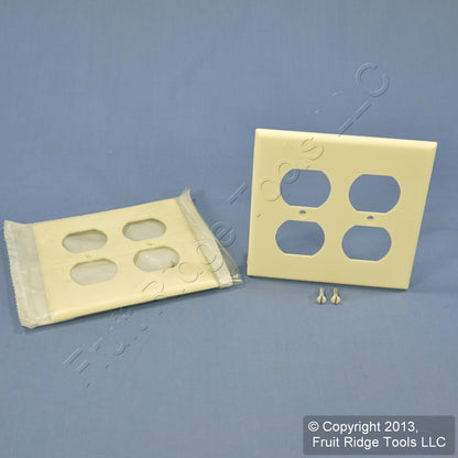 Leviton 80716-A Almond 2-Gang Duplex Outlet Unbreakable Nylon Wallplates 2pcs